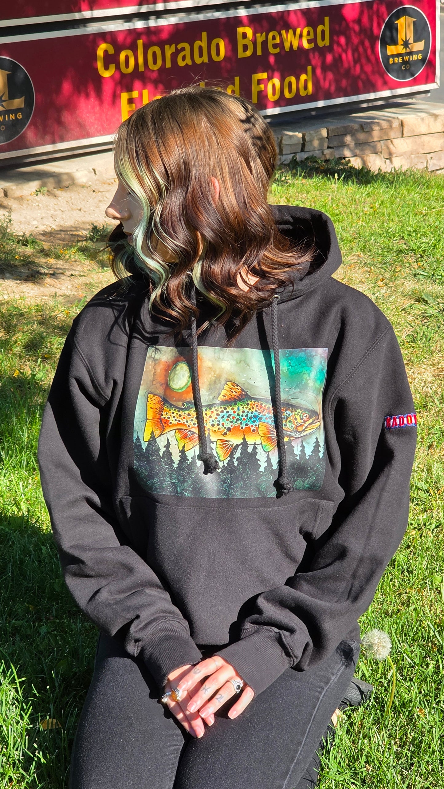 BROWN, MOON, MOUNTAIN-HEAVY WEIGHT HOODIE