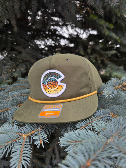 COLORADO FLYFISHING TROUT HAT- 256 UMPQUA - BROWN TROUT PATCH