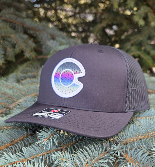 COLORADO FLYFISHING TROUT HAT- 112 RAINBOW TROUT PATCH)