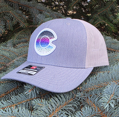 COLORADO FLYFISHING TROUT HAT- 112 RAINBOW TROUT PATCH)