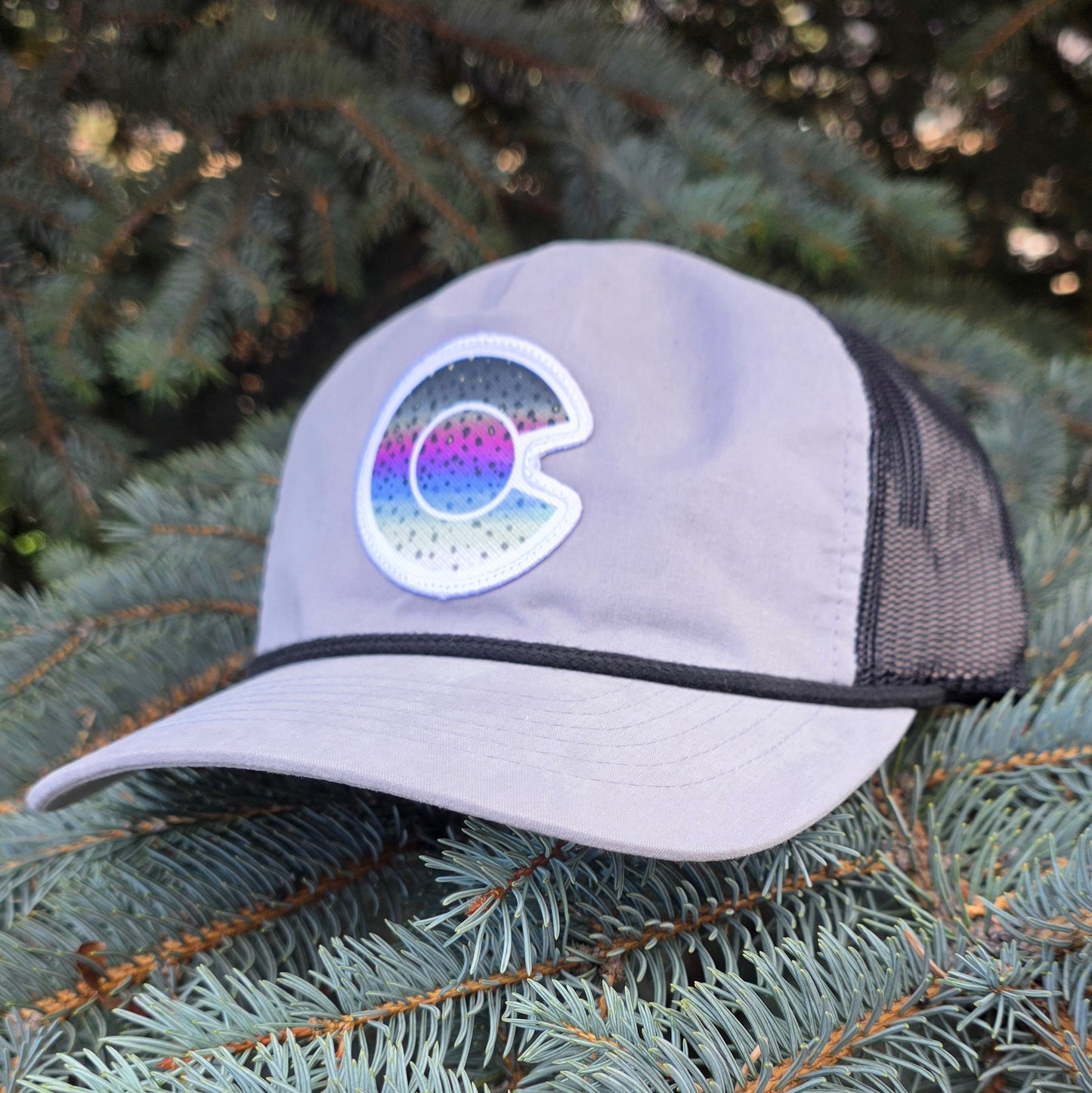 COLORADO FLYFISHING TROUT HAT- 939 BACHELOR OUTDOOR LIFESTYLE-RAINBOW PATCH