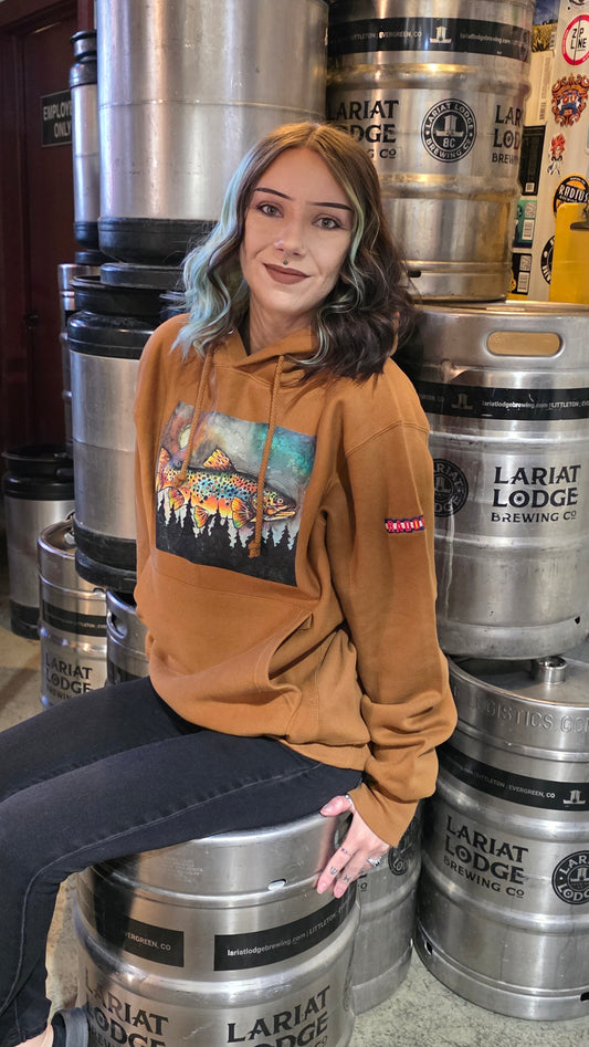 BROWN, MOON, MOUNTAIN-HEAVY WEIGHT HOODIE